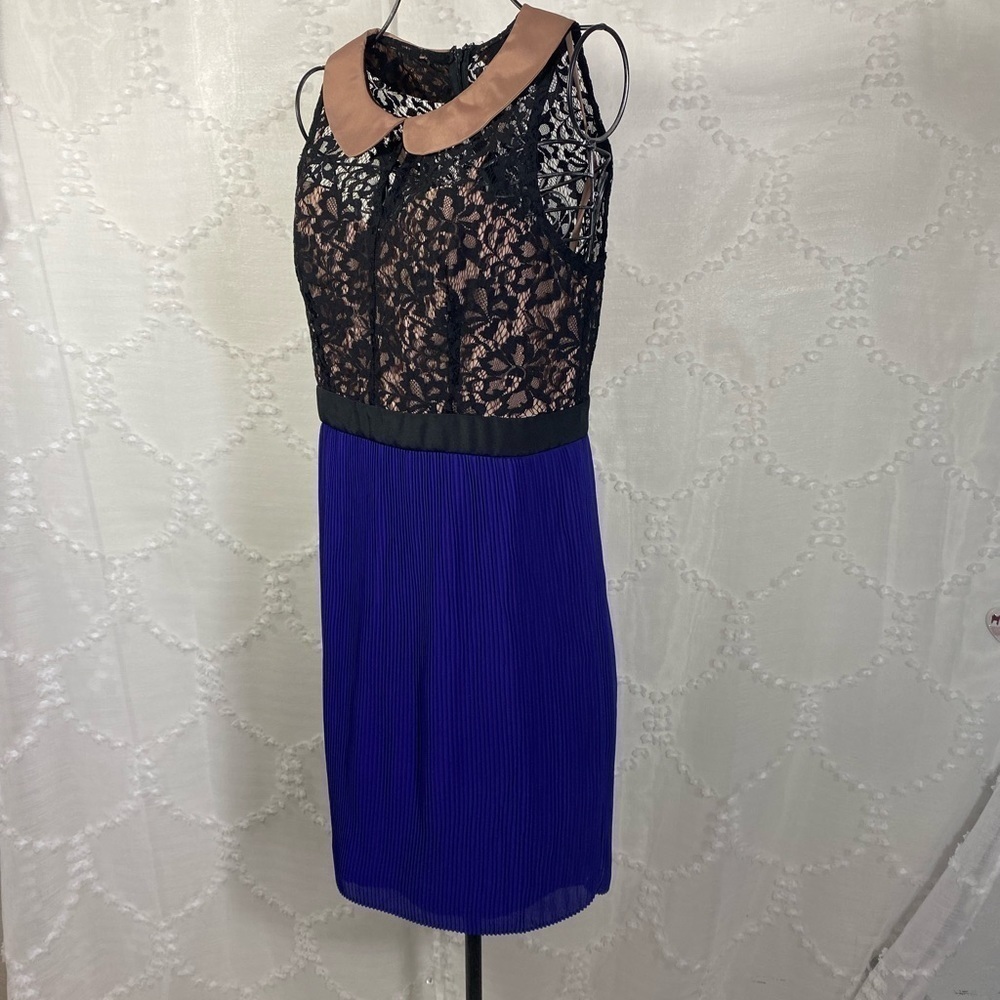 Minuet blue mini dress with Peter Pan collar size L - Picture 3 of 9